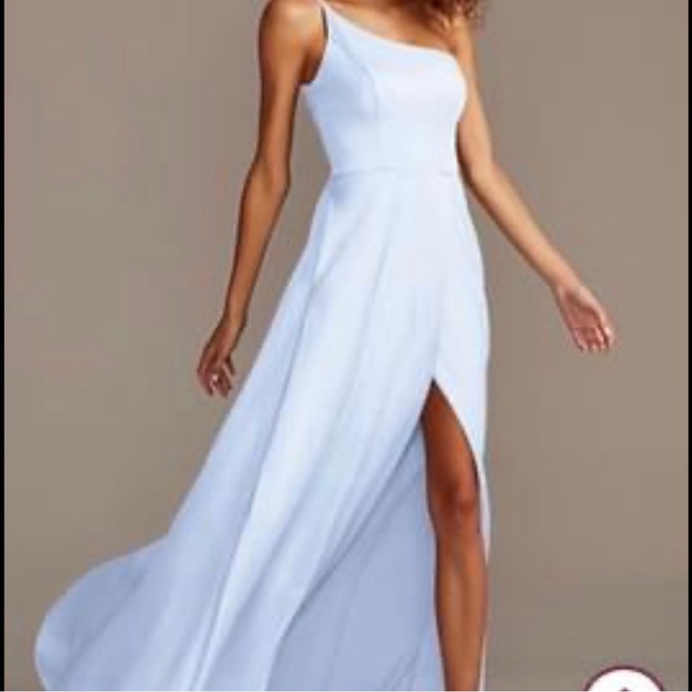 David bridal blue dress